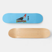 Cue grappige illustratie van de cartoon van pileaa persoonlijk skateboard (Horizontaal)