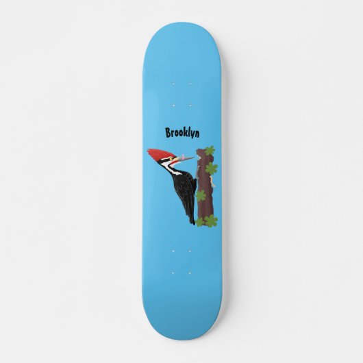 Cue grappige illustratie van de cartoon van pileaa persoonlijk skateboard (Voorkant)