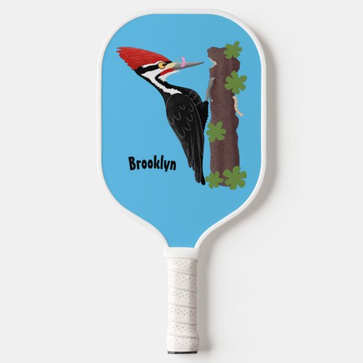 Cue grappige illustratie van de cartoon van pileaa pickleball paddle (Voorkant)