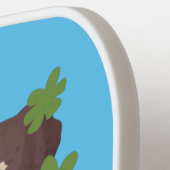 Cue grappige illustratie van de cartoon van pileaa pickleball paddle (Links Detail)