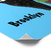 Cue grappige illustratie van de cartoon van pileaa poster (Hoek)