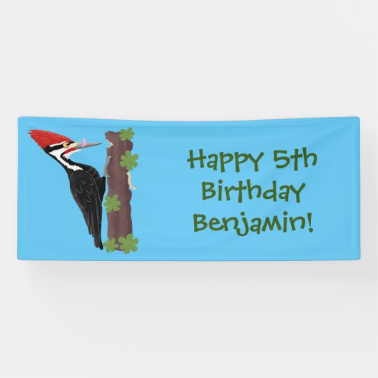 Cue grappige illustratie van de cartoon van pileaa spandoek (Horizontaal)