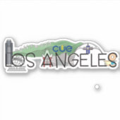CUE Los Angeles Custom-Cut Vinyl Sticker (Voorkant)