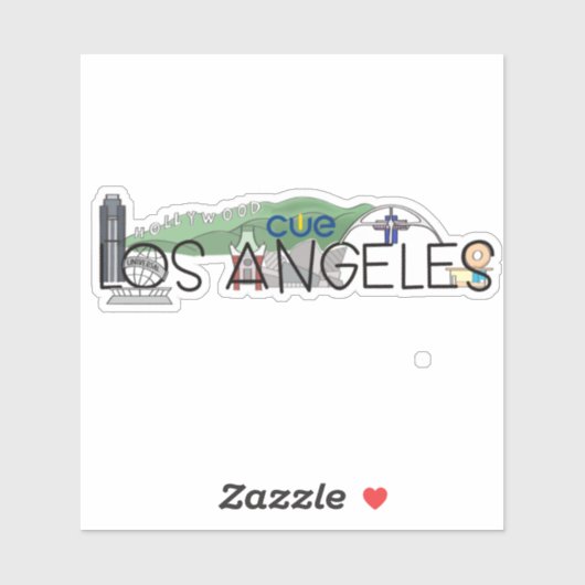 CUE Los Angeles Custom-Cut Vinyl Sticker (Vel)