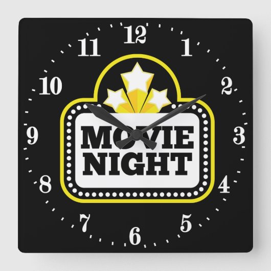 Cué movie home theater room decor clock vierkante klok (Voorkant)