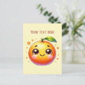 Cue oranje fruitliefhebbers bericht toevoegen briefkaart (Staand voorkant)