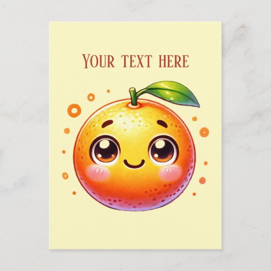 Cue oranje fruitliefhebbers bericht toevoegen briefkaart (Voorkant)