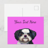 Cue Shih Tu Dog Design, schattig puppy afbeelding Briefkaart (Voorkant / Achterkant)