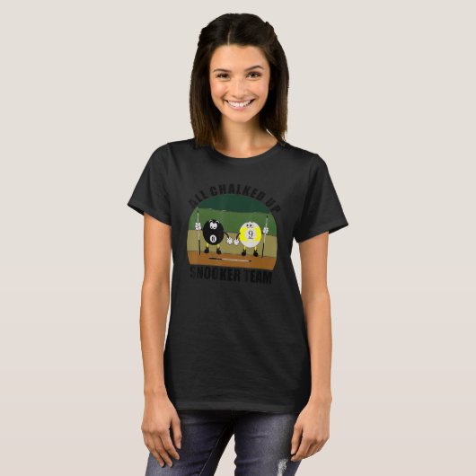 Cue Sports Pool Billiards Team All Chalked Up Snoo T-shirt (Voorkant volledig)