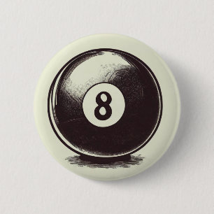 Cue-t Eight Ball Ronde Button 5,7 Cm