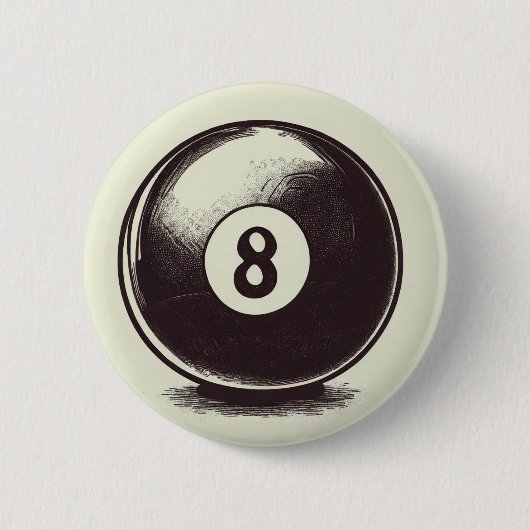 Cue-t Eight Ball Ronde Button 5,7 Cm (Voorkant)
