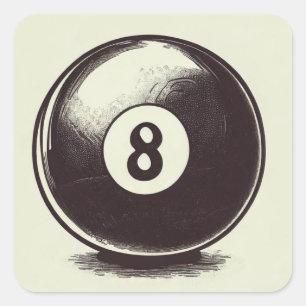 Cue-t Eight Ball Vierkante Sticker