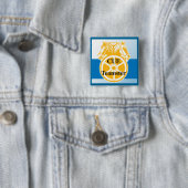 CUE Teamster Vierkante Button 5,1 Cm (In situ)