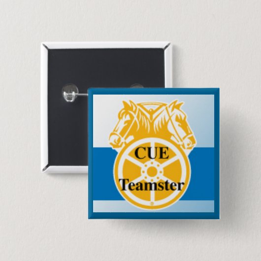 CUE Teamster Vierkante Button 5,1 Cm (Voorkant /achterkant)