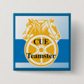 CUE Teamster Vierkante Button 5,1 Cm (Voorkant)