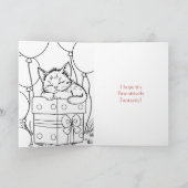 Cue Verjaardag Kat | Binnenste kleurplaat Kaart (Binnen)