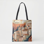 Cuenca Spanje  kunst reisillustratie Tote Bag (Voorkant)