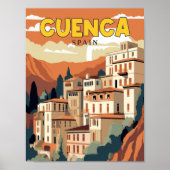 Cuenca Spanje vintage reisillustratie Poster (Voorkant)