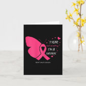 Cuene 1 Year Breast Cancer Free Pink Survivor Gift Kaart (Gele Bloem)