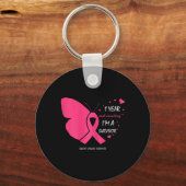 Cuene 1 Year Breast Cancer Free Pink Survivor Gift Sleutelhanger (Voorkant)