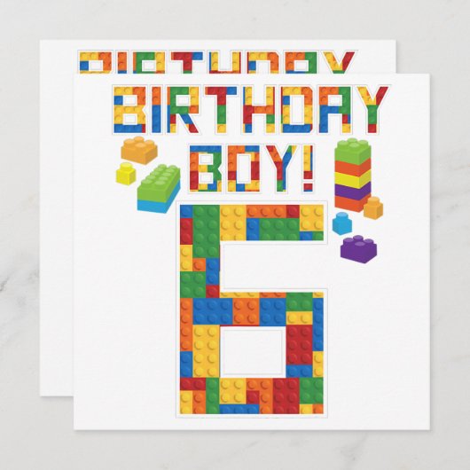 Cuene 6th Birthday Gift 6 Years Old Block Building (Voorkant / Achterkant)