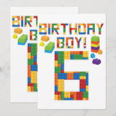 Cuene 6th Birthday Gift 6 Years Old Block Building Kaart (Voorkant / Achterkant)