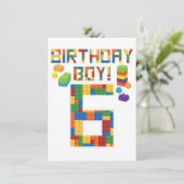 Cuene 6th Birthday Gift 6 Years Old Block Building Kaart (Staand voorkant)