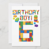 Cuene 6th Birthday Gift 6 Years Old Block Building Save The Date (Voorkant)