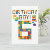 Cuene 6th Birthday Gift 6 Years Old Block Building Save The Date (Staand voorkant)