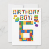 Cuene 6th Birthday Gift 6 Years Old Block Building Save The Date (Voorkant)