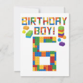 Cuene 6th Birthday Gift 6 Years Old Block Building Save The Date (Achterkant)