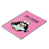 Cuene penguin nurse and funny quote spiral noteboo notitieboek (Linkerzijde)