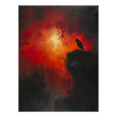 Cuervo Solitario: El Abrazo Ardiente del Atardecer Perfect Poster (Voorkant)