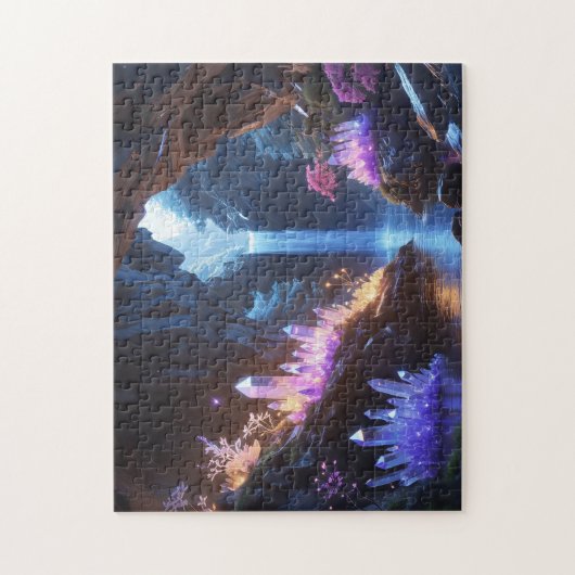 Cueva de cristal con cascada mágica legpuzzel (Verticaal)