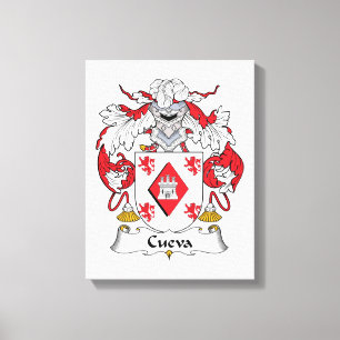 Cueva Family Crest Canvas Afdruk