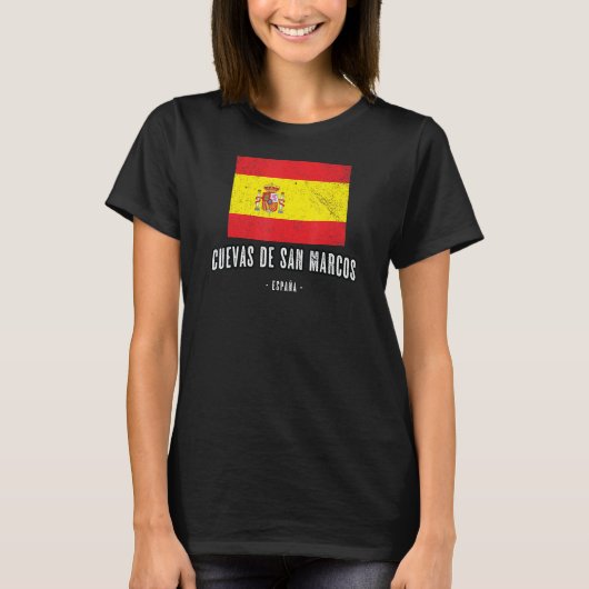 Cuevas de San Marcos Spanje Es Vlag Stad Bandera T-shirt (Voorkant)