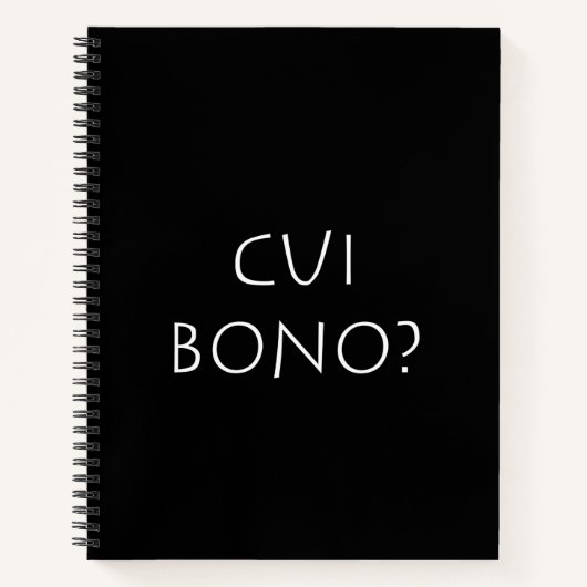 Cui bono notitieboek (Voorkant)