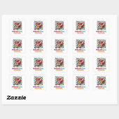 Cuídate para crecer arte floral vierkante sticker (Vel)