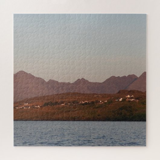 Cuillin Hills bij rode zonsondergang Eiland Skye B Legpuzzel (Horizontaal)