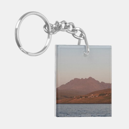 Cuillin Hills in Rode Zonsondergang Skye Sleutelhanger (Voorkant Links)