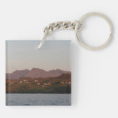 Cuillin Hills in Rode Zonsondergang Skye Sleutelhanger (Achterkant)