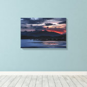 Cuillin Ridge Zonsondergang Isle of Skye  Canvas Afdruk (Insitu (Houten vloer))