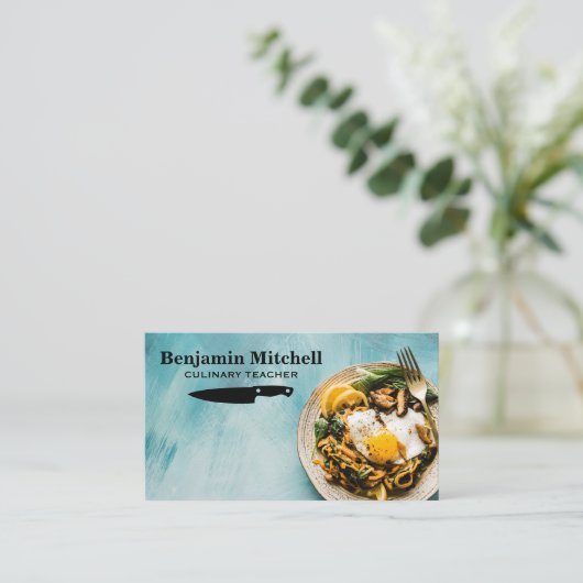 Cuisine Dish | Chef Knife Visitekaartje (Staand voorkant)