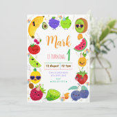 Cuit Fruit Verjaardag Uitnodiging (Staand voorkant)