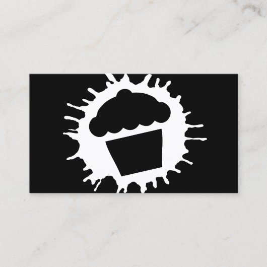Cuitcake splatz zwarte ponskaart klantenkaartje (Voorkant)