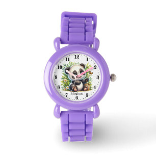 Cuite meisjes panda beer naam toevoegen horloge