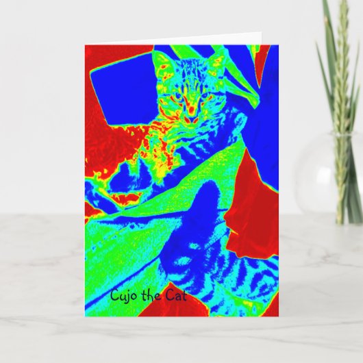 Cujo de kat Technicolor Feestdagen Kaart (Voorkant)