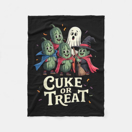 Cuke Or Treat – Funny Halloween Cuber Costume  Fleece Deken (Voorkant)