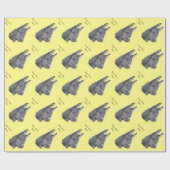 Cukey doncil drawing monochroom realist art cadeaupapier (Vlak)