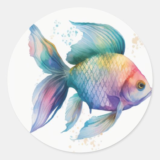 cula colourful fish ronde sticker (Voorkant)